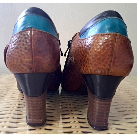 L'Artiste by Spring Step Women's 9.5 Fia Ankle Boot Multicolor Leather Side Zip - Picture 4 of 16